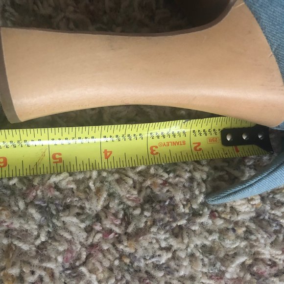 Fun Jean Material and Wood Sandal - Picture 5 of 7